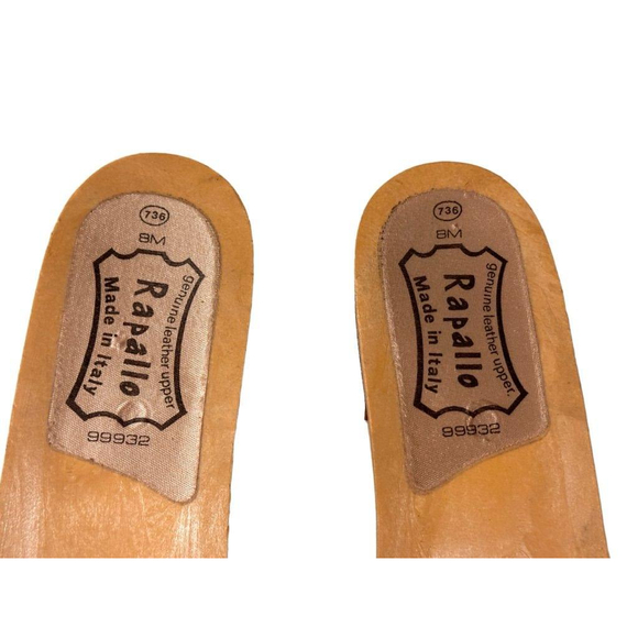 Rapallo Women's Brown Leather Woven Block Sandals Size 8 Made In Italy - Picture 6 of 14